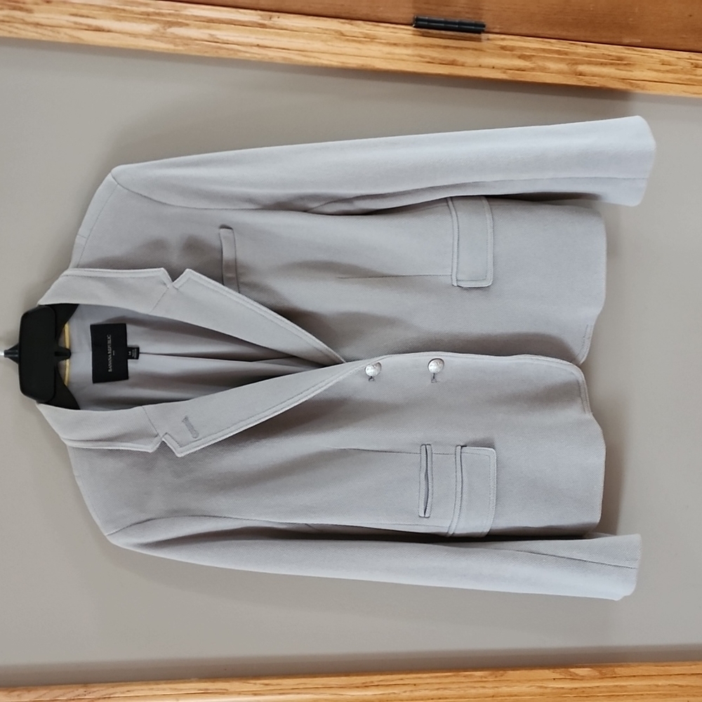 Banana Republic pale mint green grey pebbled blazer sz 10